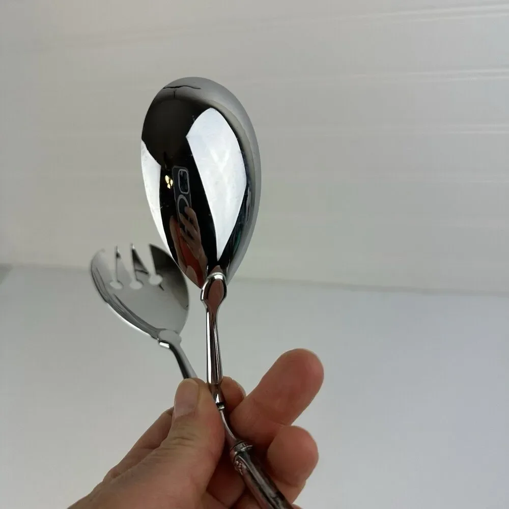 WEB Sterling Handle Ancestry Pattern Germany Stainless Salad Ice Serving Tongs